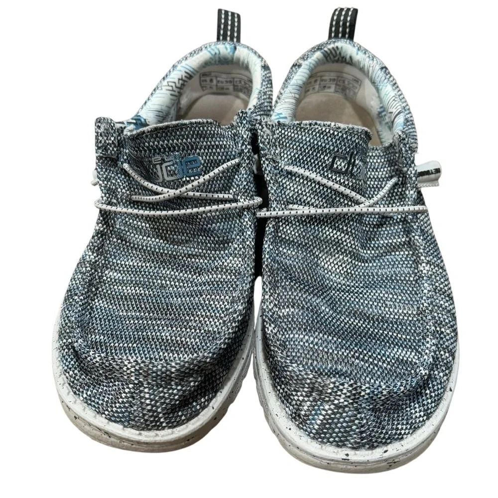 Hey Dude Wally Lake Slip On Shoe Men’s 6 Blue Striped Buckle Exclusive Comfort - Picture 3 of 11